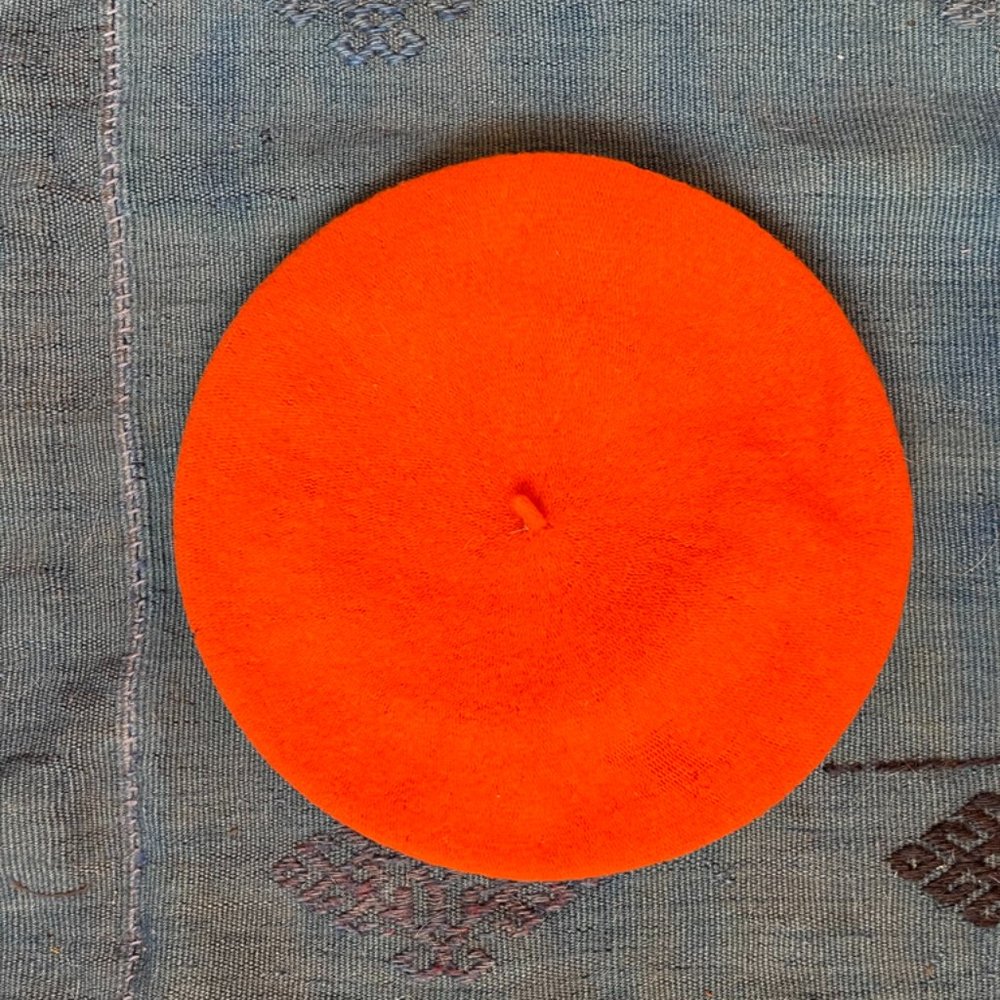 Orange Wool Beret